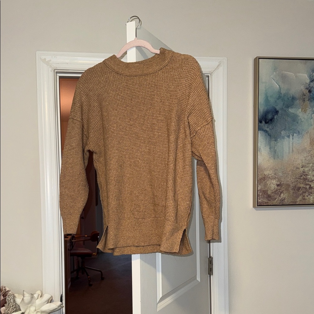 Aerie Women's Tan Crewneck Sweater